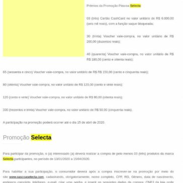 Promoção Páscoa Selecta – Achei Promoção