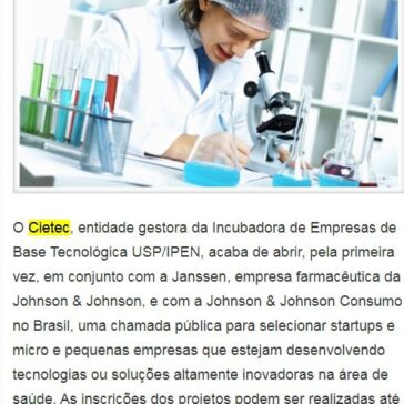 Cietec abre chamada para aceleração de projetos inovadores na área da saúde – Valor Agregado