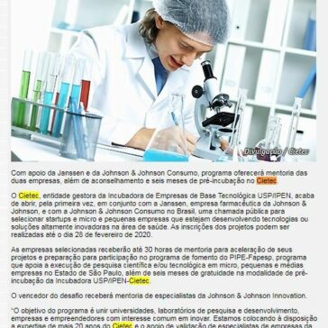 Cietec abre chamada para aceleração de projetos inovadores na área da saúde – Portal Fator Brasil