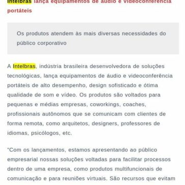 Intelbras lança equipamentos de áudio e videoconferência portáteis – Call to Call