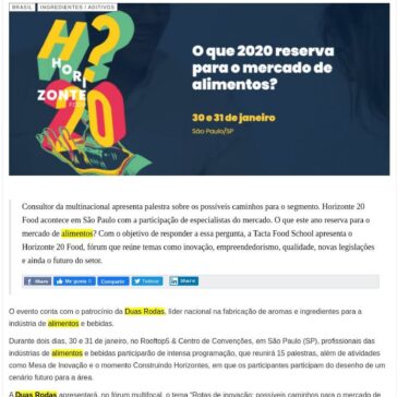 Inovação e tendências do setor de alimentos para 2020 – Panificacion Latam News