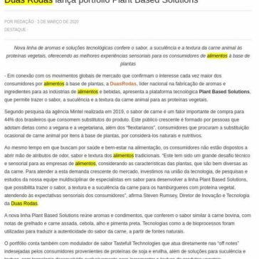 Duas Rodas lança portfólio Plant Based Solutions – Revista IT