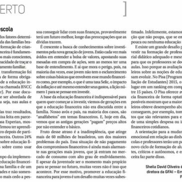 Educação financeira na escola – Folha de Londrina