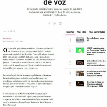 NewVoice Summit 2020 debate uso de assistentes de voz – Proxxima