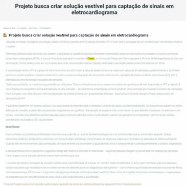 Projeto busca criar solução vestível para captação de sinais em eletrocardiograma – Direito Médico Saúde