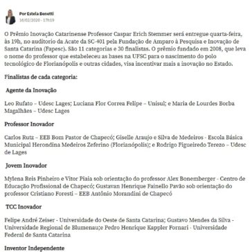 Entrega do Prêmio Stemmer  será quarta-feira – NSC Total