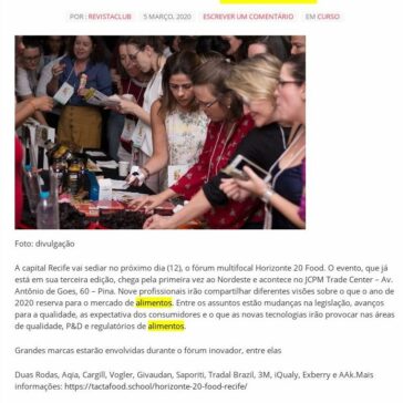 Horizonte 20 Food vai debater sobre o futuro dos alimentos – Revista Club Online