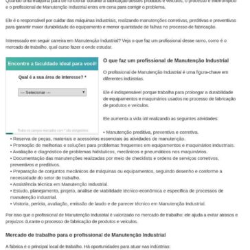 Conheça a profissão Manutenção Industrial – Guia da Carreira