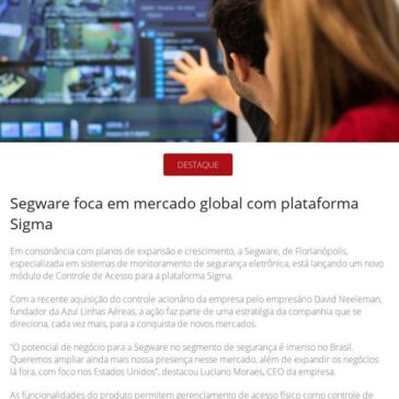 Segware foca em mercado global com plataforma Sigma – Revista Segurança Eletrônica
