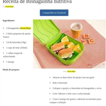 Bisnaguinha nutritiva – Comida e Receitas