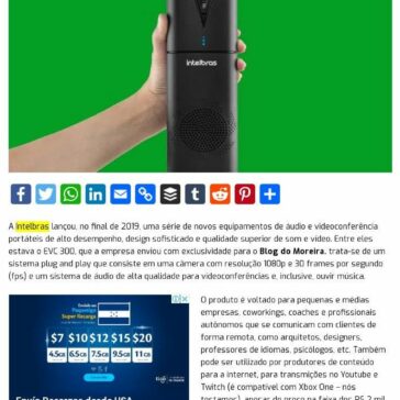 EXCLUSIVO: Review do EVC 300, webcam para conferências da Intelbras – Blog do Moreira