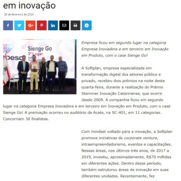 Softplan leva dois prêmios Stemmer 2020, por sua atuação e investimentos em inovação – Portal Business