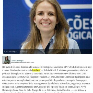 “Nosso desafio diário é estar sempre atualizado”, diz Diretora Controller da caxiense MATVSUL – Pioneiro (On-line)