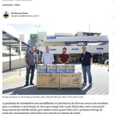 Coronavírus: ACIJ faz entrega de equipamentos para a saúde em Joinville – NSC Total