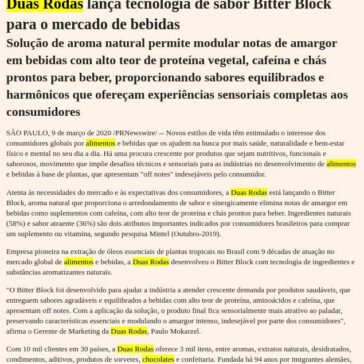 Duas Rodas lança tecnologia de sabor Bitter Block para o mercado de bebidas – Infinito Pensamento