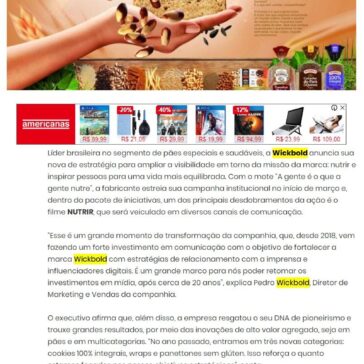 “A gente é o que a gente nutre”: nova campanha da Wickbold reforça pilares da marca – Abc da Comunicação