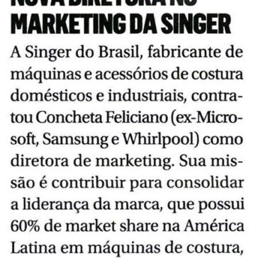 Nova diretora no marketing da Singer –  Meio&Mensagem