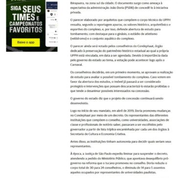 Tombamento de ginásio do Ibirapuera ameaça projeto de concessão de Doria em SP – Yahoo! Vida e Estilo