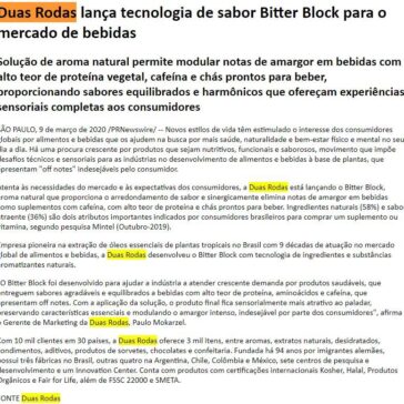 Duas Rodas lança tecnologia de sabor Bitter Block para o mercado de bebidas – Portal de Finanças
