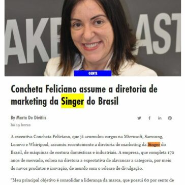 Concheta Feliciano assume a diretoria de marketing da Singer do Brasil – Fashion United