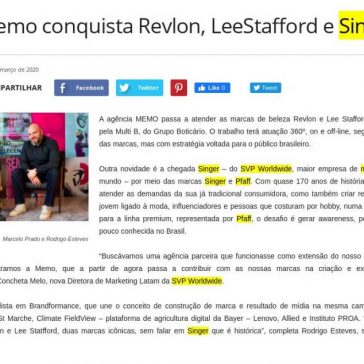 Memo conquista Revlon, LeeStafford e Singer-  Ad Online