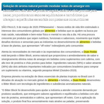 Duas Rodas lança tecnologia de sabor Bitter Block para o mercado de bebidas – Jornalismo 24 Horas