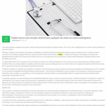 Projeto busca criar solução vestível para captação de sinais em eletrocardiograma – Sindessmat