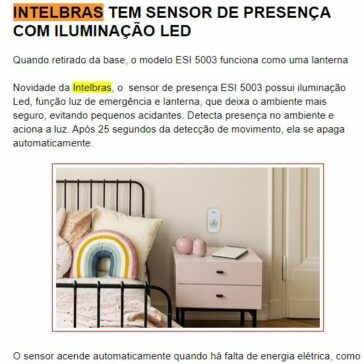 INTELBRAS TEM SENSOR DE PRESENÇA COM ILUMINAÇÃO LED – Home Center View