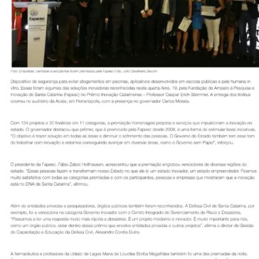Fapesc premia iniciativas inovadoras de Santa Catarina – De Olho na Ilha