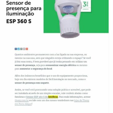 Sensor de presença com soquete: segurança, economia e fácil instalação – Thony