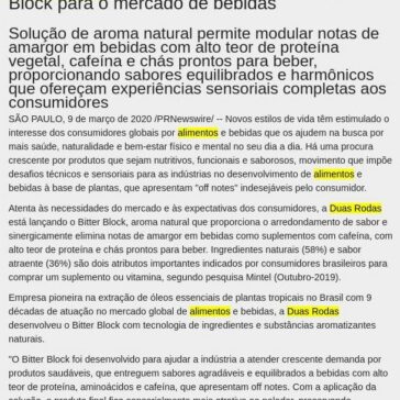 Duas Rodas lança tecnologia de sabor Bitter Block para o mercado de bebidas – Falando de Gestão