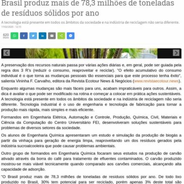 Brasil produz mais de 78,3 milhões de toneladas de resíduos sólidos por ano – Casa de Notícias