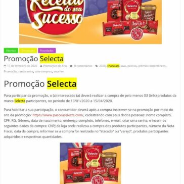 Promoção Selecta – Promoções do Ano