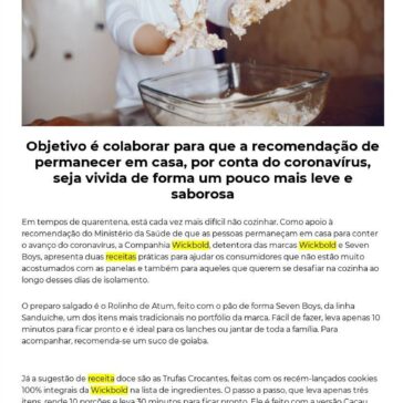 Quarentena na cozinha: receitas práticas podem ser boas opções para os dias de isolamento – Passeio Kids