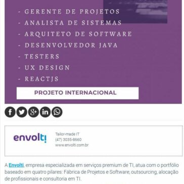 Envolti contrata profissionais especialistas – Noticenter