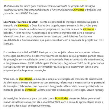 Duas Rodas abre inscrições para startups de alimentos – 2A Alimentos