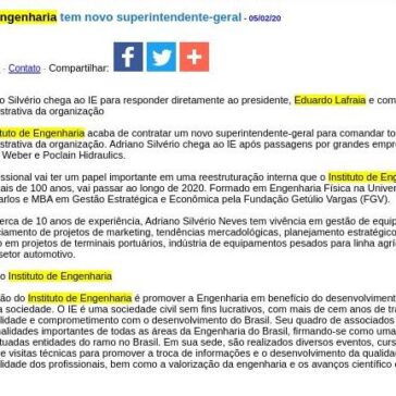 Instituto de Engenharia tem novo superintendente-geral – JorNow