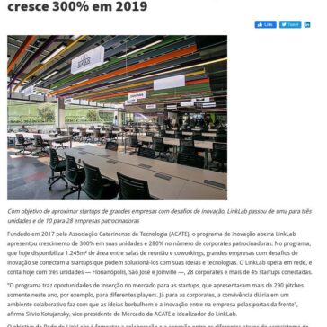 Programa catarinense de inovação aberta cresce 300% em 2019 – Ti SC