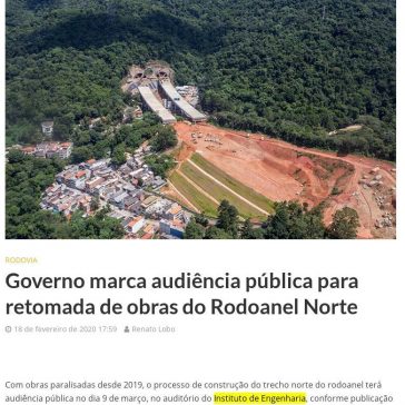Governo marca audiência pública para retomada de obras do Rodoanel Norte – Via Trolebus