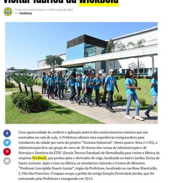 Prefeitura leva estudantes da ETEC para visitar fábrica da Wickbold – Portal Hortolândia