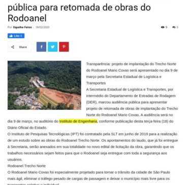 Governo de São Paulo marca audiência pública para retomada de obras do Rodoanel – Espalha Fatos