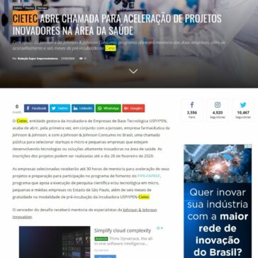 Cietec Abre Chamada Para Aceleração de Projetos Inovadores na Área da Saúde – Super Empreendedores