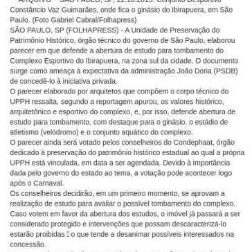 Tombamento de ginásio do Ibirapuera ameaça projeto de concessão de Doria em SP – Central de Notícias