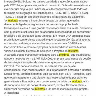 Intelbras amplia participação no projeto que administra a segurança e gestão de tráfego em Florianópolis – Central de Notícias