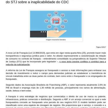 Em vigor a nova Lei de Franquia que incorpora o entendimento do STJ sobre a inaplicabilidade do CDC – MARCELO GiL