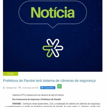 Prefeitura de Parobé terá sistema de câmeras de segurança – Star select