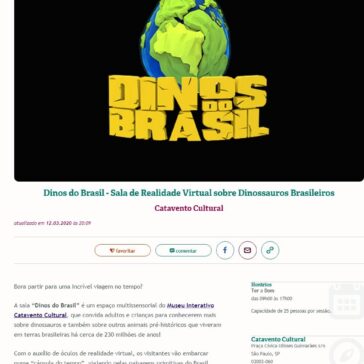 Dinos do Brasil – Sala de Realidade Virtual sobre Dinossauros Brasileiros- Bora.ai