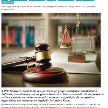 Vela Software fecha a compra de Kurier – Portal ERP