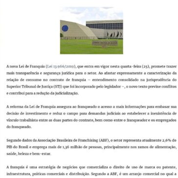 Nova Lei de Franquia incorpora entendimento do STJ sobre inaplicabilidade do CDC – Nona Todo Dia