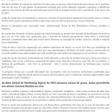 Cursos EAD: quarentena aumentou buscas em cerca de 70%, veja opções – Outros Quinhentos